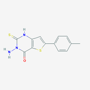 molecular formula C13H11N3OS2 B276172 3-amino-6-(4-methylphenyl)-2-sulfanylthieno[3,2-d]pyrimidin-4(3H)-one 