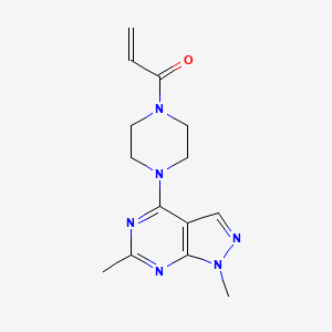 molecular formula C14H18N6O B2761724 1-(4-{1,6-dimethyl-1H-pyrazolo[3,4-d]pyrimidin-4-yl}piperazin-1-yl)prop-2-en-1-one CAS No. 2094719-03-4