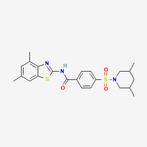 molecular formula C23H27N3O3S2 B2761725 N-(4,6-dimethylbenzo[d]thiazol-2-yl)-4-((3,5-dimethylpiperidin-1-yl)sulfonyl)benzamide CAS No. 361167-30-8