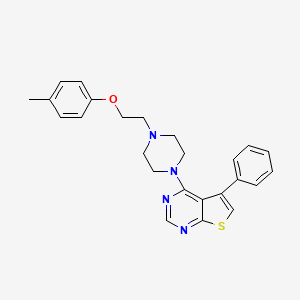 molecular formula C25H26N4OS B2761726 4-{4-[2-(4-Methylphenoxy)ethyl]piperazin-1-yl}-5-phenylthieno[2,3-d]pyrimidine CAS No. 433324-84-6