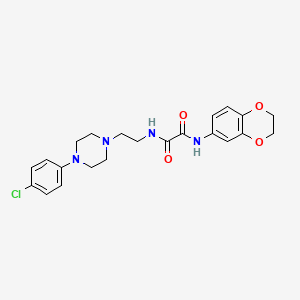 molecular formula C22H25ClN4O4 B2761727 N1-(2-(4-(4-chlorophenyl)piperazin-1-yl)ethyl)-N2-(2,3-dihydrobenzo[b][1,4]dioxin-6-yl)oxalamide CAS No. 1049422-38-9