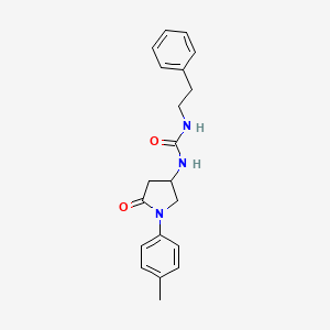 molecular formula C20H23N3O2 B2761728 1-(5-Oxo-1-(p-tolyl)pyrrolidin-3-yl)-3-phenethylurea CAS No. 894017-67-5