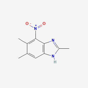 molecular formula C10H11N3O2 B2761730 2,5,6-trimethyl-4-nitro-1H-1,3-benzodiazole CAS No. 173037-03-1