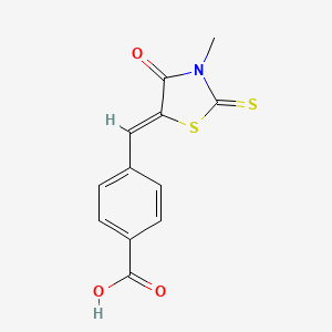 molecular formula C12H9NO3S2 B2761733 (Z)-4-((3-methyl-4-oxo-2-thioxothiazolidin-5-ylidene)methyl)benzoic acid CAS No. 1474053-19-4