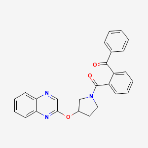 molecular formula C26H21N3O3 B2761736 2-{[1-(2-苯甲酰苯甲酰)吡咯烷-3-基]氧基}喹喔啉 CAS No. 2097867-01-9