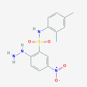 molecular formula C14H16N4O4S B2761740 N-(2,4-二甲基苯基)-2-肼基-5-硝基苯-1-磺酰胺 CAS No. 327084-78-6