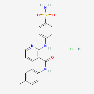 molecular formula C19H19ClN4O3S B2761744 N-(4-甲基苯基)-2-[(4-磺酰胺苯基)氨基]吡啶-3-甲酰胺 盐酸盐 CAS No. 1052545-49-9