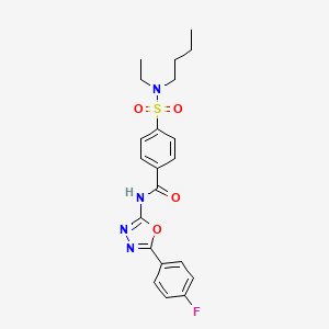 molecular formula C21H23FN4O4S B2761748 4-[butyl(ethyl)sulfamoyl]-N-[5-(4-fluorophenyl)-1,3,4-oxadiazol-2-yl]benzamide CAS No. 533869-45-3