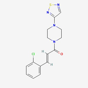 B2761753 (2E)-3-(2-chlorophenyl)-1-[4-(1,2,5-thiadiazol-3-yl)piperazin-1-yl]prop-2-en-1-one CAS No. 2097940-40-2