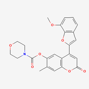 molecular formula C24H21NO7 B2761756 4-(7-methoxy-1-benzofuran-2-yl)-7-methyl-2-oxo-2H-chromen-6-yl morpholine-4-carboxylate CAS No. 898429-93-1