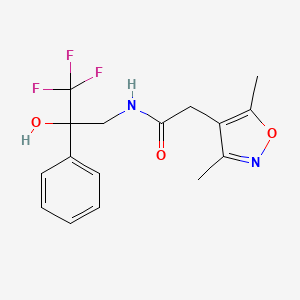 molecular formula C16H17F3N2O3 B2761757 2-(3,5-dimethylisoxazol-4-yl)-N-(3,3,3-trifluoro-2-hydroxy-2-phenylpropyl)acetamide CAS No. 1795190-37-2