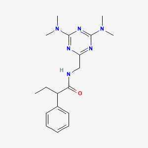 molecular formula C18H26N6O B2761758 N-((4,6-bis(dimethylamino)-1,3,5-triazin-2-yl)methyl)-2-phenylbutanamide CAS No. 2034413-21-1