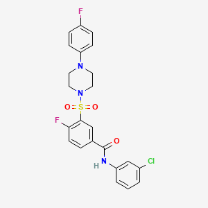 N-(3-chlorophenyl)-4-fluoro-3-{[4-(4-fluorophenyl)piperazin-1-yl]sulfonyl}benzamide