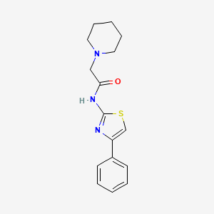 molecular formula C16H19N3OS B2761762 N-(4-Phenylthiazol-2-yl)-2-(piperidin-1-yl)acetamide CAS No. 66179-98-4