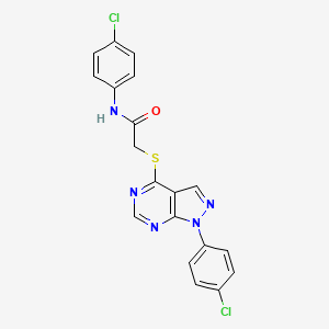 molecular formula C19H13Cl2N5OS B2761764 N-(4-氯苯基)-2-{[1-(4-氯苯基)-1H-吡唑并[3,4-d]嘧啶-4-基]硫代}乙酰胺 CAS No. 848931-46-4