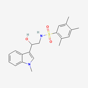 molecular formula C20H24N2O3S B2761766 N-(2-hydroxy-2-(1-methyl-1H-indol-3-yl)ethyl)-2,4,5-trimethylbenzenesulfonamide CAS No. 1448134-11-9