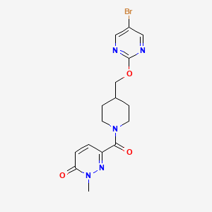 molecular formula C16H18BrN5O3 B2761767 6-[4-[(5-Bromopyrimidin-2-yl)oxymethyl]piperidine-1-carbonyl]-2-methylpyridazin-3-one CAS No. 2380008-92-2