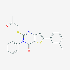 molecular formula C22H18N2O2S2 B276177 6-(3-methylphenyl)-2-[(2-oxopropyl)sulfanyl]-3-phenylthieno[3,2-d]pyrimidin-4(3H)-one 