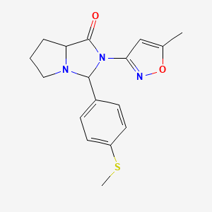 molecular formula C17H19N3O2S B2761770 2-(5-methylisoxazol-3-yl)-3-(4-(methylthio)phenyl)hexahydro-1H-pyrrolo[1,2-c]imidazol-1-one CAS No. 1009746-52-4