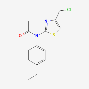 molecular formula C14H15ClN2OS B2761772 N-[4-(氯甲基)-1,3-噻唑-2-基]-N-(4-乙基苯基)乙酰胺 CAS No. 855715-41-2