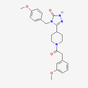 molecular formula C24H28N4O4 B2761773 4-(4-methoxybenzyl)-5-{1-[(3-methoxyphenyl)acetyl]piperidin-4-yl}-2,4-dihydro-3H-1,2,4-triazol-3-one CAS No. 1775559-81-3
