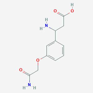 molecular formula C11H14N2O4 B2761776 3-Amino-3-[3-(2-amino-2-oxoethoxy)phenyl]propanoic acid CAS No. 448188-65-6