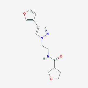 N-{2-[4-(furan-3-yl)-1H-pyrazol-1-yl]ethyl}oxolane-3-carboxamide