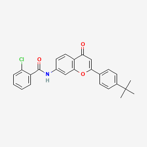 molecular formula C26H22ClNO3 B2761781 N-[2-(4-tert-butylphenyl)-4-oxo-4H-chromen-7-yl]-2-chlorobenzamide CAS No. 923674-26-4