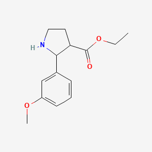 molecular formula C14H19NO3 B2761783 Ethyl 2-(3-methoxyphenyl)pyrrolidine-3-carboxylate CAS No. 2248373-06-8