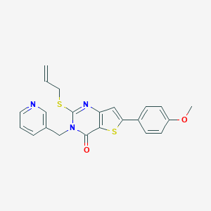 molecular formula C22H19N3O2S2 B276179 2-(allylsulfanyl)-6-(4-methoxyphenyl)-3-(3-pyridinylmethyl)thieno[3,2-d]pyrimidin-4(3H)-one 