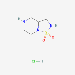 molecular formula C5H12ClN3O2S B2761800 六氢-2H-[1,2,5]噻二唑并[2,3-a]吡嗪-1,1-二氧化物盐酸盐 CAS No. 2137989-56-9