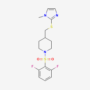 1-((2,6-difluorophenyl)sulfonyl)-4-(((1-methyl-1H-imidazol-2-yl)thio)methyl)piperidine