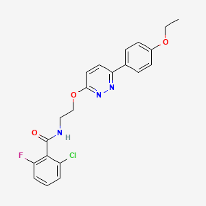 molecular formula C21H19ClFN3O3 B2761805 2-chloro-N-[2-[6-(4-ethoxyphenyl)pyridazin-3-yl]oxyethyl]-6-fluorobenzamide CAS No. 920249-64-5