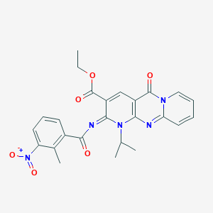 (Z)-ethyl 1-isopropyl-2-((2-methyl-3-nitrobenzoyl)imino)-5-oxo-2,5-dihydro-1H-dipyrido[1,2-a:2',3'-d]pyrimidine-3-carboxylate