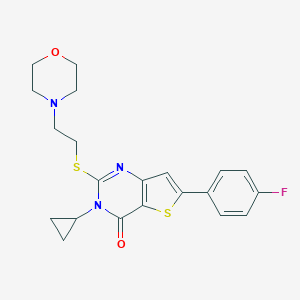 3-cyclopropyl-6-(4-fluorophenyl)-2-{[2-(4-morpholinyl)ethyl]sulfanyl}thieno[3,2-d]pyrimidin-4(3H)-one