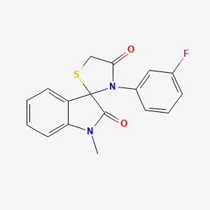 molecular formula C17H13FN2O2S B2761824 3'-(3-fluorophenyl)-1-methyl-4'H-spiro[indole-3,2'-[1,3]thiazolidine]-2,4'(1H)-dione CAS No. 894563-91-8