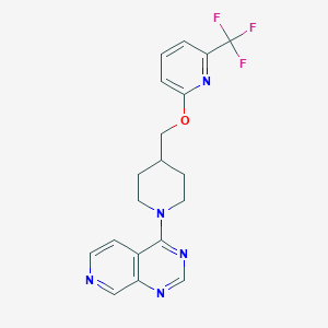 molecular formula C19H18F3N5O B2761828 2-[(1-{Pyrido[3,4-d]pyrimidin-4-yl}piperidin-4-yl)methoxy]-6-(trifluoromethyl)pyridine CAS No. 2198168-70-4