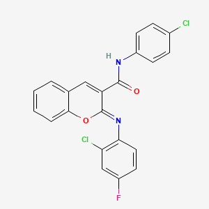 (2Z)-2-[(2-chloro-4-fluorophenyl)imino]-N-(4-chlorophenyl)-2H-chromene-3-carboxamide