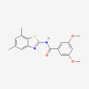 molecular formula C18H18N2O3S B2761835 N-(5,7-dimethyl-1,3-benzothiazol-2-yl)-3,5-dimethoxybenzamide CAS No. 912762-14-2