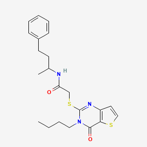 2-({3-butyl-4-oxo-3H,4H-thieno[3,2-d]pyrimidin-2-yl}sulfanyl)-N-(4-phenylbutan-2-yl)acetamide