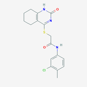 molecular formula C17H18ClN3O2S B2761844 N-(3-chloro-4-methylphenyl)-2-[(2-oxo-5,6,7,8-tetrahydro-1H-quinazolin-4-yl)sulfanyl]acetamide CAS No. 1001519-89-6