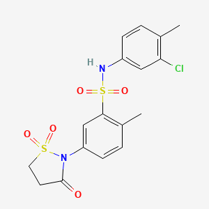 N-(3-chloro-4-methylphenyl)-5-(1,1-dioxido-3-oxoisothiazolidin-2-yl)-2-methylbenzenesulfonamide