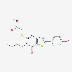 {[3-Butyl-6-(4-fluorophenyl)-4-oxo-3,4-dihydrothieno[3,2-d]pyrimidin-2-yl]sulfanyl}acetic acid