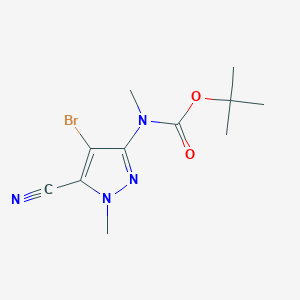 molecular formula C11H15BrN4O2 B2761853 tert-Butyl (4-bromo-5-cyano-1-methyl-1H-pyrazol-3-yl)(methyl)carbamate CAS No. 1692906-03-8