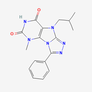 molecular formula C17H18N6O2 B2761855 9-异丁基-5-甲基-3-苯基-5H-[1,2,4]三唑并[4,3-e]嘧啶-6,8(7H,9H)-二酮 CAS No. 921877-93-2