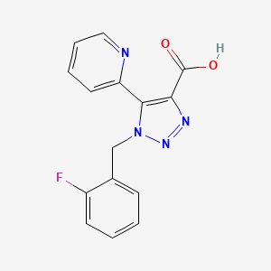 molecular formula C15H11FN4O2 B2761856 1-(2-fluorobenzyl)-5-(pyridin-2-yl)-1H-1,2,3-triazole-4-carboxylic acid CAS No. 1338689-81-8