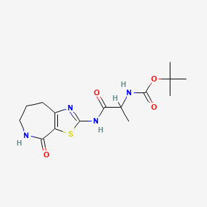 molecular formula C15H22N4O4S B2761857 tert-butyl (1-oxo-1-((4-oxo-5,6,7,8-tetrahydro-4H-thiazolo[5,4-c]azepin-2-yl)amino)propan-2-yl)carbamate CAS No. 1796917-62-8