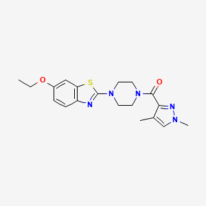 molecular formula C19H23N5O2S B2761862 (1,4-二甲基-1H-吡唑-3-基)(4-(6-乙氧基苯并[d]噻唑-2-基)哌嗪-1-基)甲酮 CAS No. 1207041-07-3