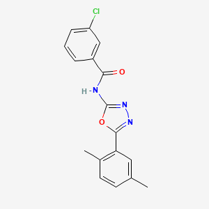 molecular formula C17H14ClN3O2 B2761870 3-氯-N-(5-(2,5-二甲基苯基)-1,3,4-噁二唑-2-基)苯甲酰胺 CAS No. 891117-00-3