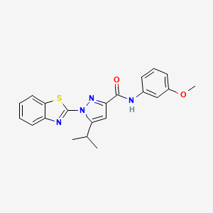 molecular formula C21H20N4O2S B2761876 1-(benzo[d]thiazol-2-yl)-5-isopropyl-N-(3-methoxyphenyl)-1H-pyrazole-3-carboxamide CAS No. 1013804-51-7
